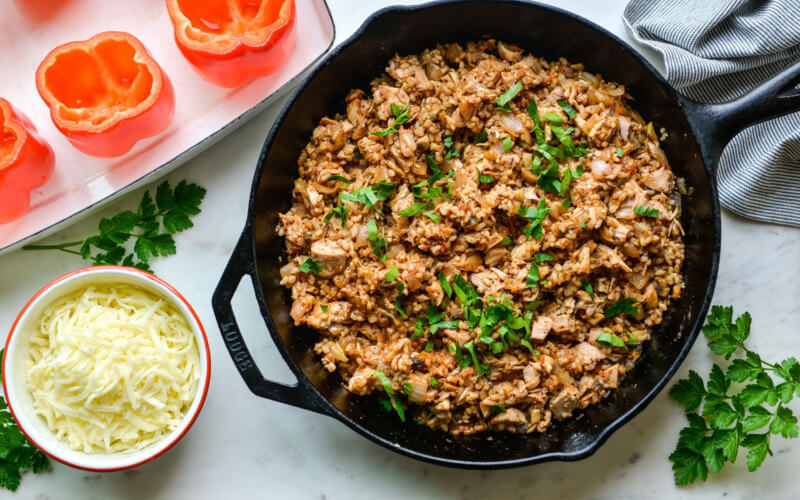Stuffed Bell Peppers with Brown Rice